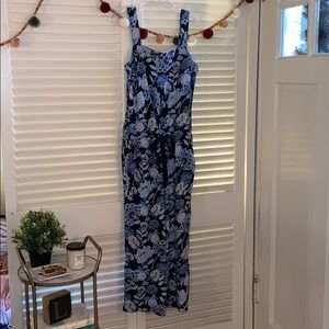 Loft blue printed jumpsuit